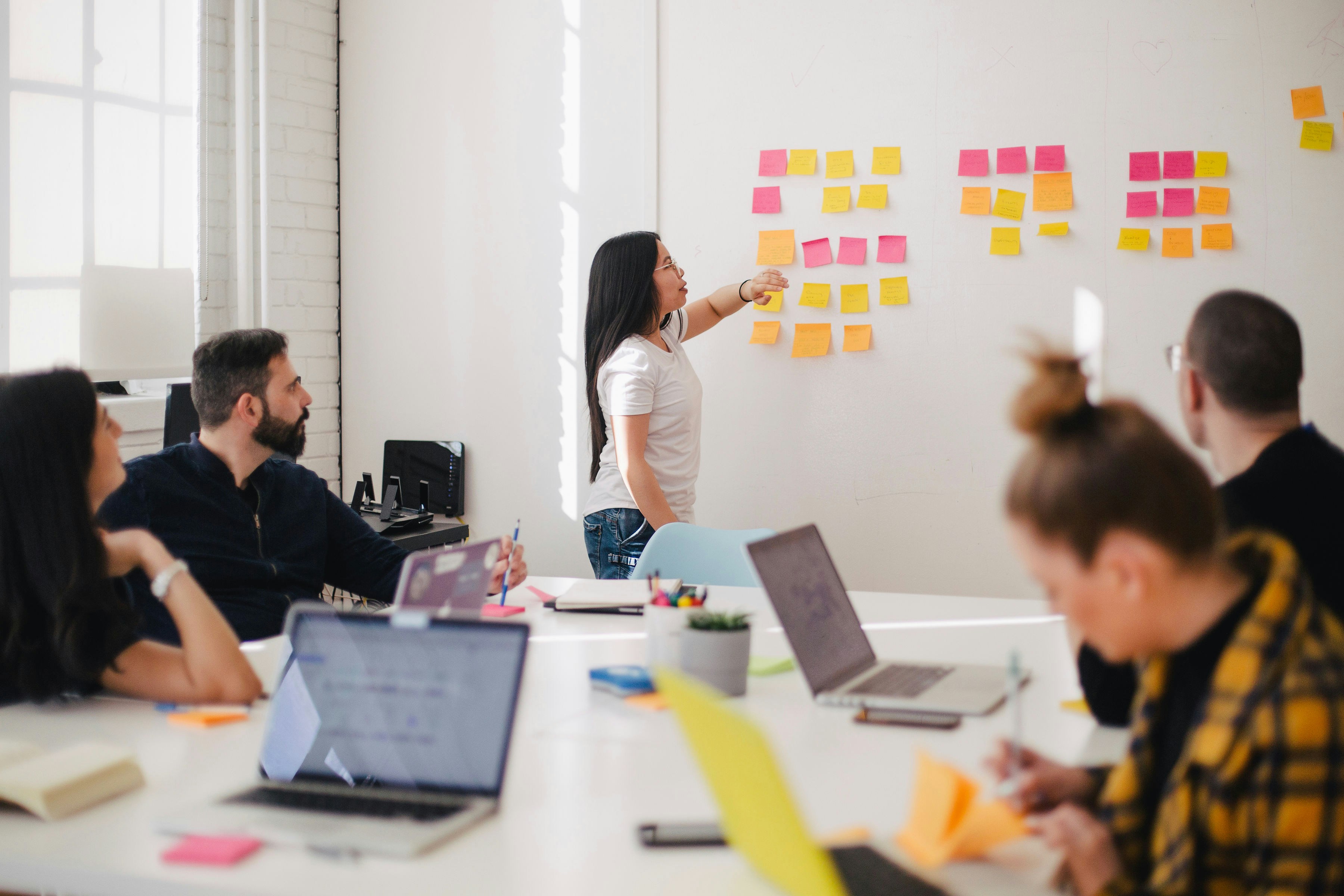 Business meeting showing successful SEO optimization